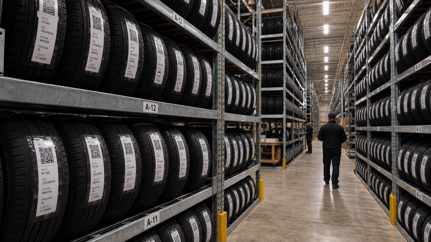 Modern warehouse interior with organized storage